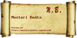 Mesteri Beáta névjegykártya