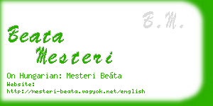 beata mesteri business card