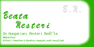beata mesteri business card